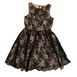 Jessica Howard Black Floral Lace Dress Sz 12
